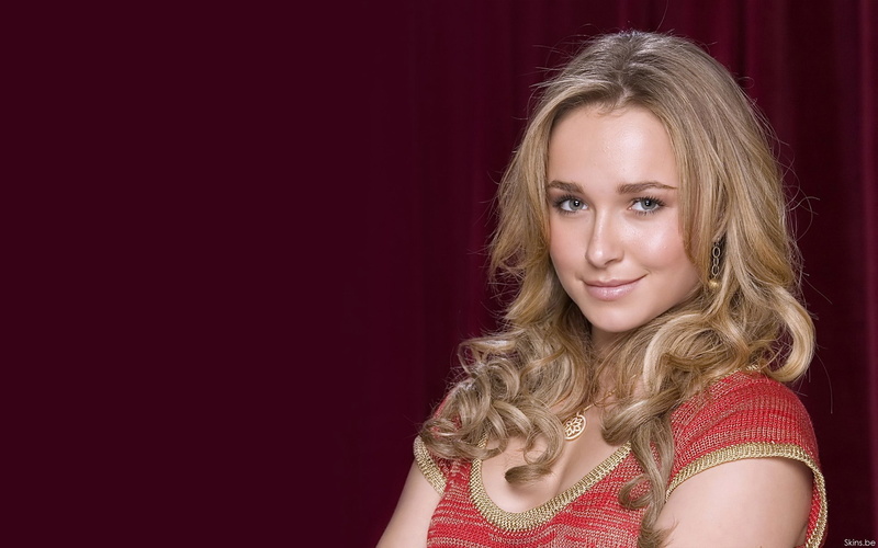 Hayden Panettiere, red tops, smiling, blonde, looking at viewer, actress, women, portrait, 1080P