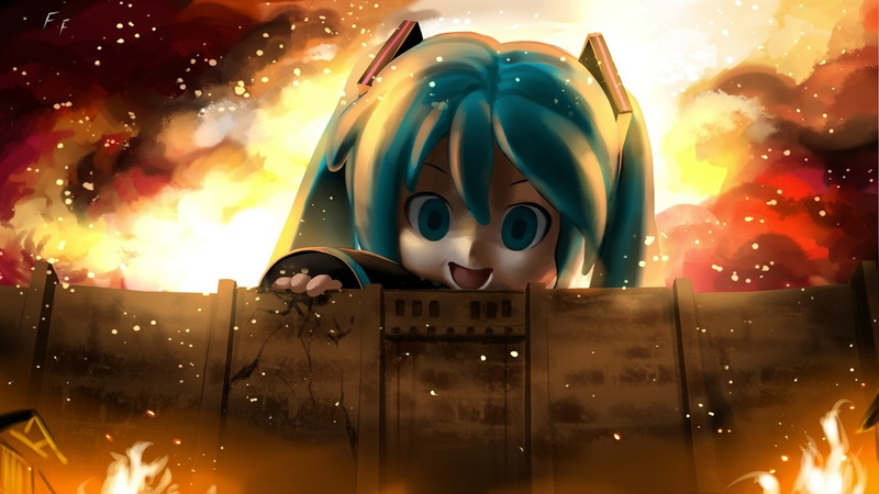 720P, Vocaloid, Hatsune Miku, nendoroid, Shingeki no Kyojin
