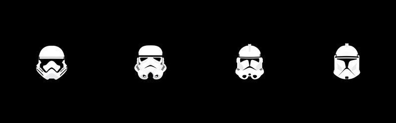Star Wars, minimalism, Multiple Display, 5K, stormtrooper, helmet, Clone Trooper