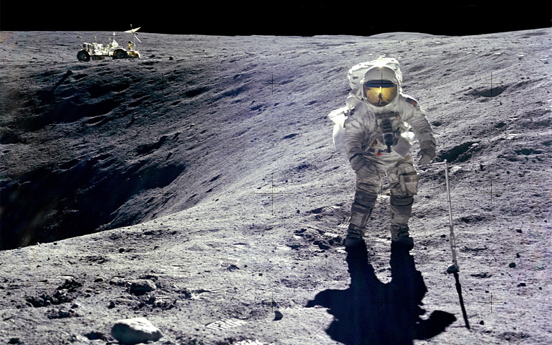 moons, art, moonwalk, 720P, space, astronauts, hd, Moon