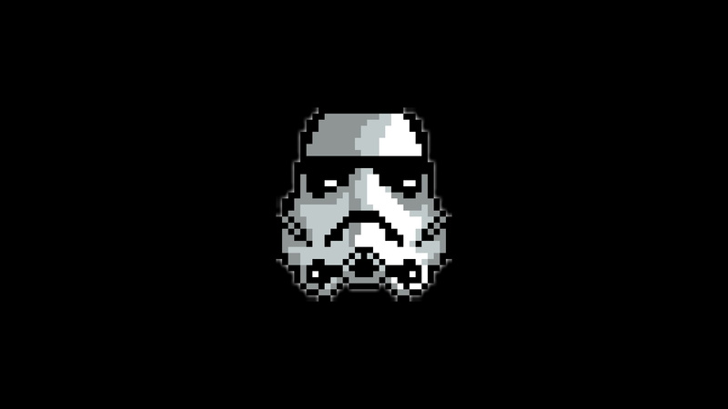 pixel art, built structure, Star Wars, light - natural phenomenon, nightlife, dark, lighting equipment, city, no people, stormtrooper, building exterior