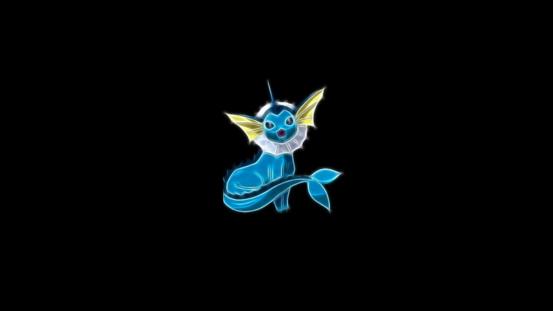 anime, black, 1080P, background, black background, vaporeon