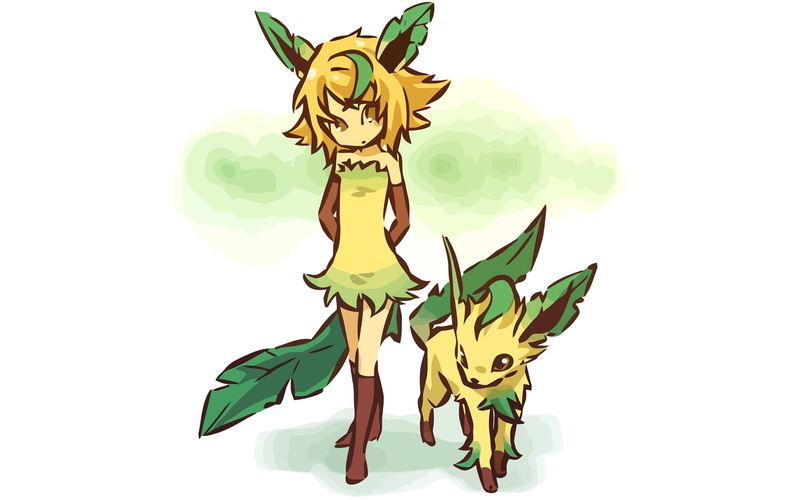 hd, Leafeon, 720P, anime, art, pokemon, Hitec