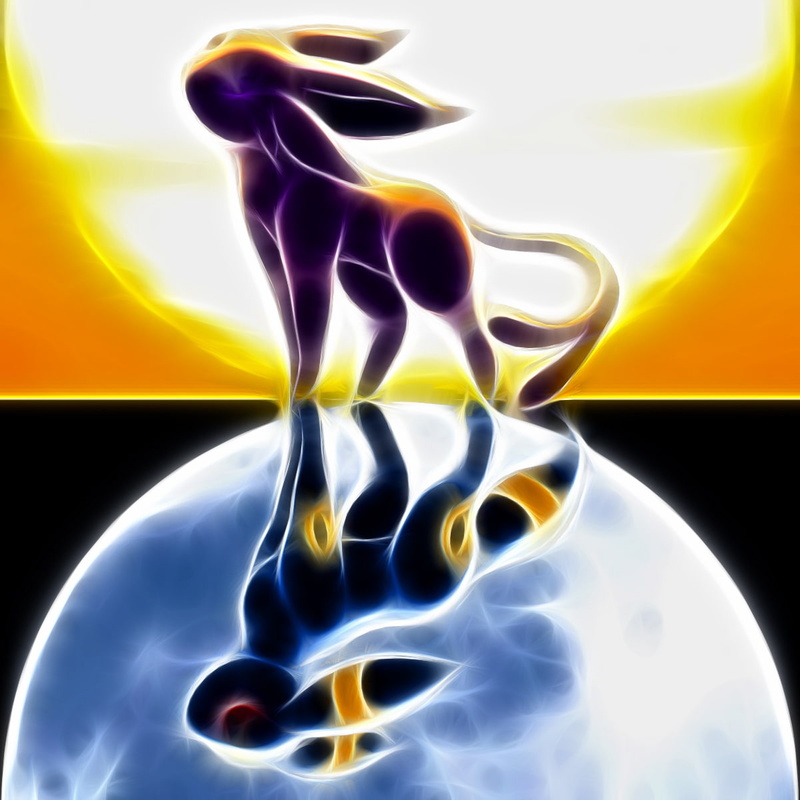 espeon, moons, moon, umbreon, 480P, art, space, sun, pokemon, x, hd