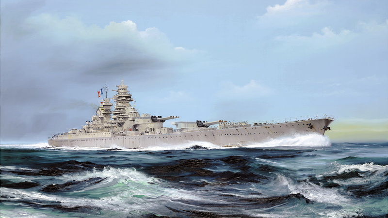 battleship of the French Navy, France, Richelieu, 1080P, battleship