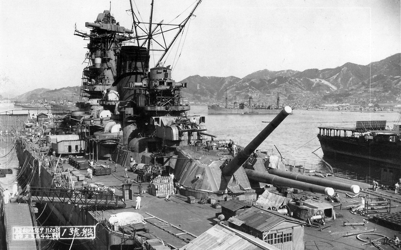 nautical vessel, industry, Japanese Battleship Yamato, ship, machinery, Warship, outdoors, Warships, cruise, transportation, gray, architecture, high angle view