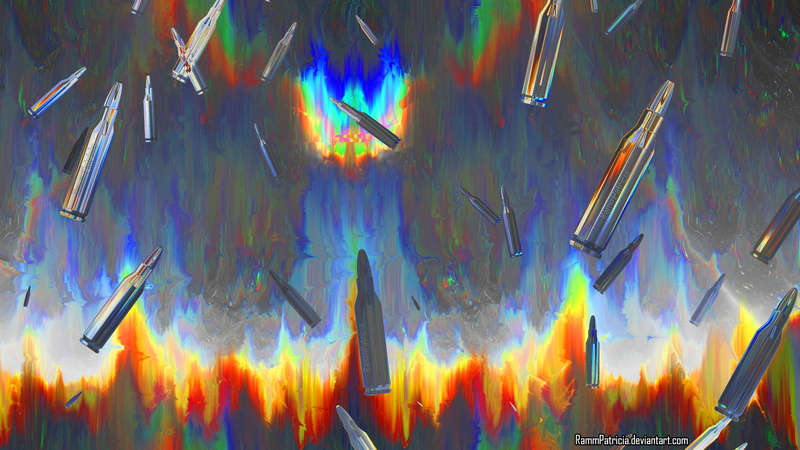 iridescent, bullet, abstract, colorful, digital art, ammunition, RammPatricia, 1080P, weapon, gun, digital