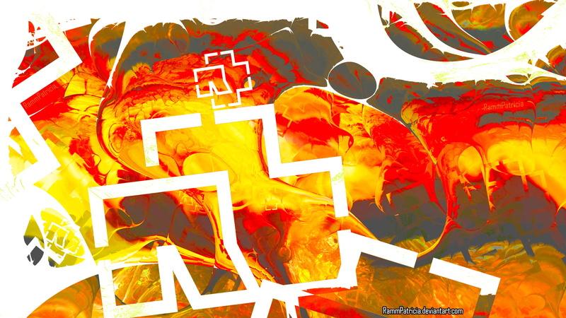 Rammstein, digital art, digital, RammPatricia, abstract, 1080P, fire, logo, metal music, band logo