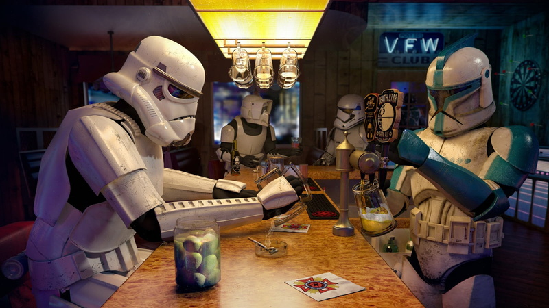 Star Wars, 720P, Storm Troopers, bar, clone trooper