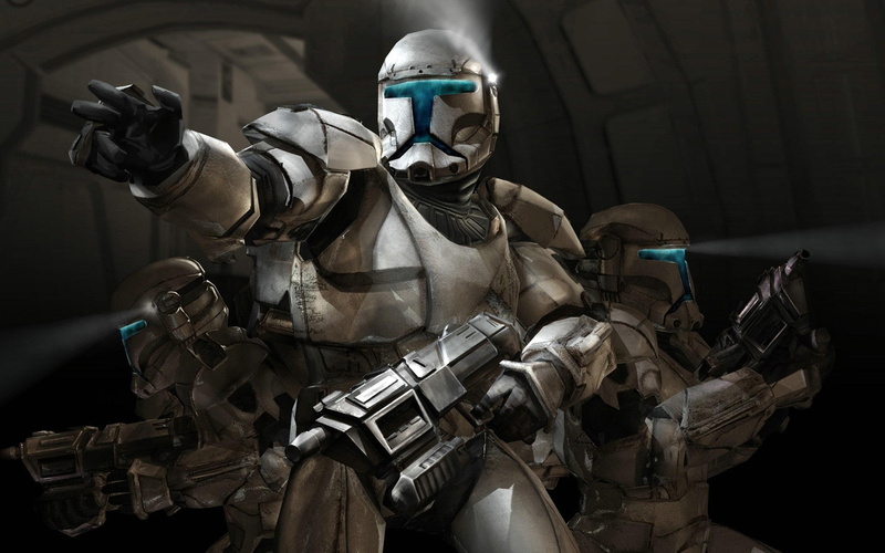 Star Wars Republic Commando, gun, armed forces, 720P, work helmet, special forces, front view, mask, human representation, indoors, rifle, representation