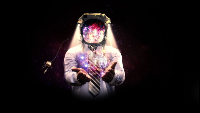space, glowing, illuminated, technology, light - natural phenomenon, adult, connection, helmet, tie, sphere, communication, holding, studio shot, black background