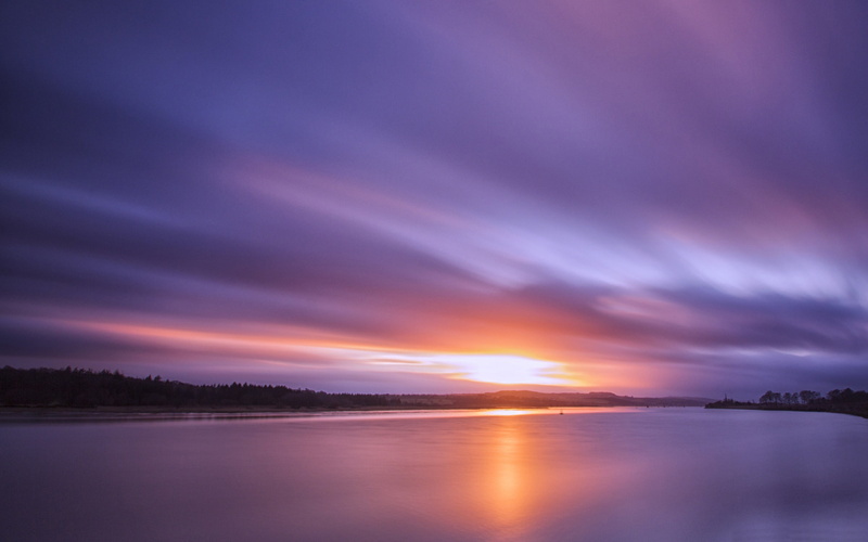 widescreen, tranquil scene, romantic sky, beauty in nature, sky, clyde, tranquility, water, sea, idyllic, river, nature, cloud - sky, 2K, no people, dramatic sky