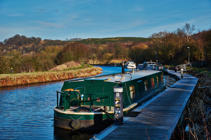 old, Scottish, Clyde, Canal, water, sky, moored, day, tourist, nautical vessel, scenics - nature, autumn, tranquility, plant, transportation, outdoors