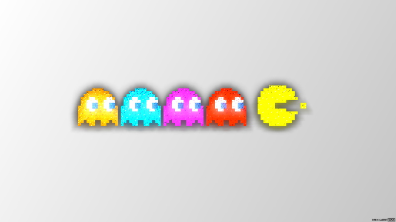 1080P, Inky, Pixel Art, Pacman, Clyde, Pinky, Trixel, Blinky