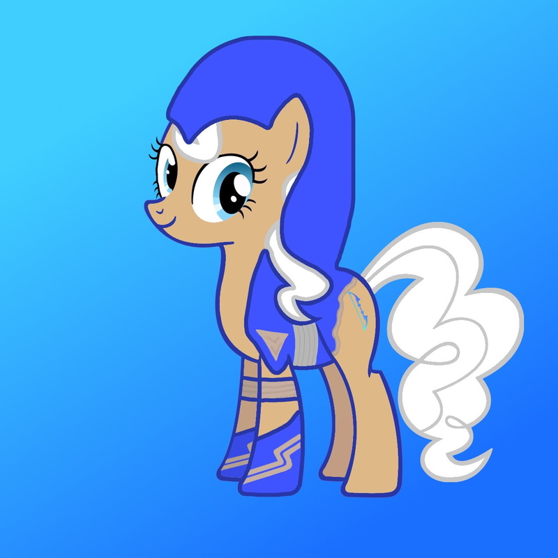 fan art, brown, My Little Pony, little, no people, cartoon, profile view, blue, colored background, animal body part, vibrant color, Ashe, humor, animal wildlife