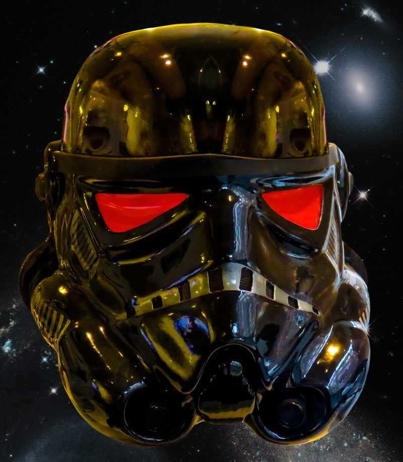 glass - material, starwars, adventure, 2K, reflection, single object, security, face, stormtrooper, technology, still life, equipment, high angle view
