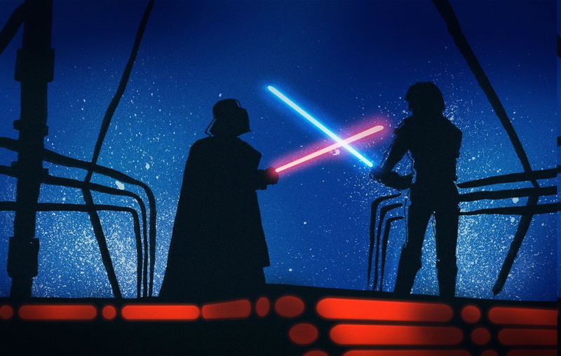 two people, sky, looking, railing, 1080P, Star Wars, men, star - space, three quarter length, adult, communication, Luke Skywalker, people, nature, males