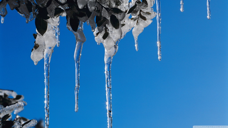 icicles, hd, winter, ice, blue, 2K, frozen, nature