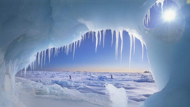 1080P, environment, white color, beauty in nature, nature, sunlight, icicle, frozen, scenics - nature, sea, landscape, water, snow, sky, day, outdoors