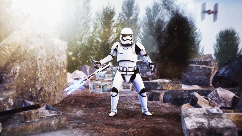 standing, TR-8R, nature, outdoors, headwear, lifestyles, rear view, adventure, Star Wars: The Force Awakens, clothing, real people, full length, sport