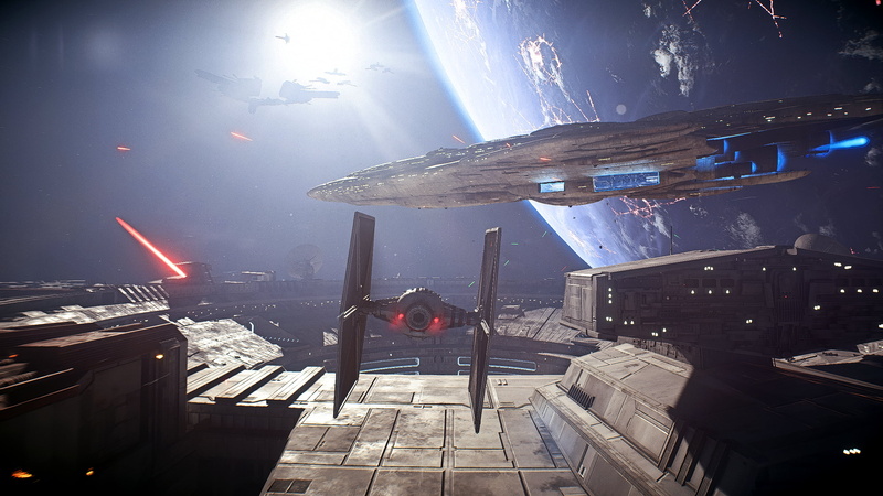 Spaceship, 2K, Star Wars, Laser, Star Wars Battlefront II (2017), TIE Fighter, Space, Battle