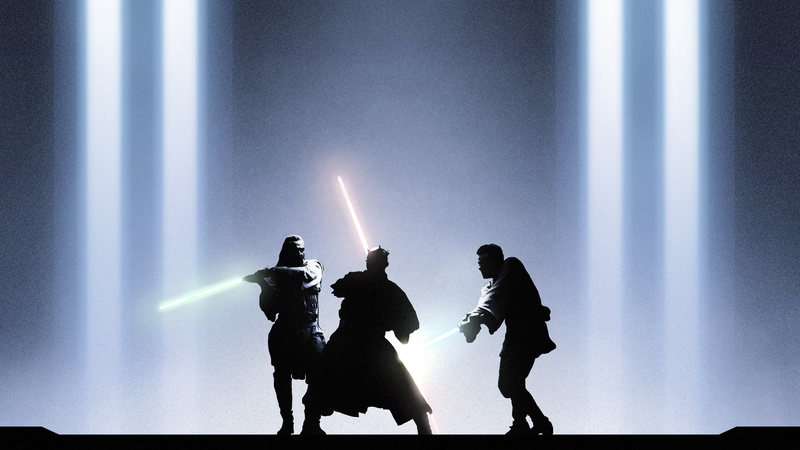 gon, people, silhouette, leisure activity, togetherness, adult, obi, qui, illuminated, Darth, arts culture and entertainment, lifestyles, stage, wan, men
