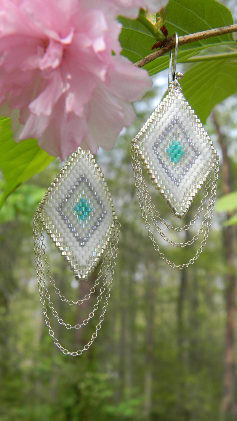 outdoors, christmas, artistic, 4K, handmade, celebration, Earrings, triangle, no people, holiday, plant, accessories, green color, sterling silver, jewelery