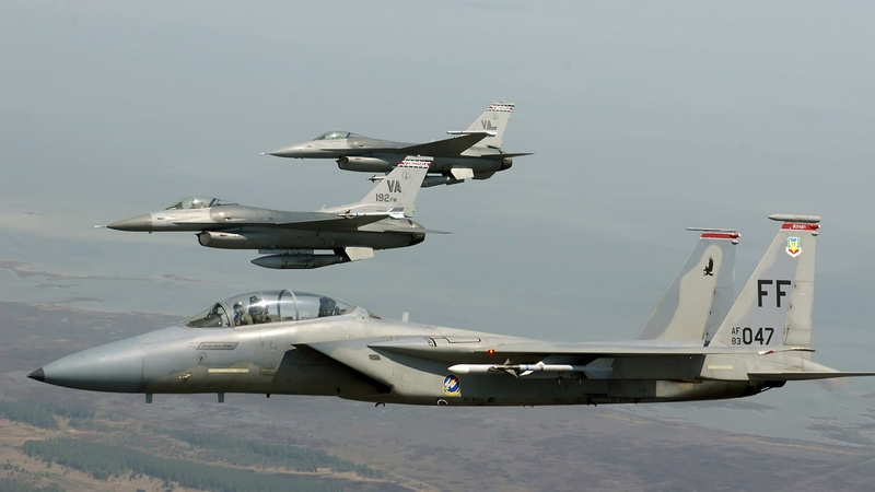 military aircraft, military airplane, nature, mode of transportation, aircraft, jets, side view, sky, 1080P, helicopter, black, day, plane, fighter plane
