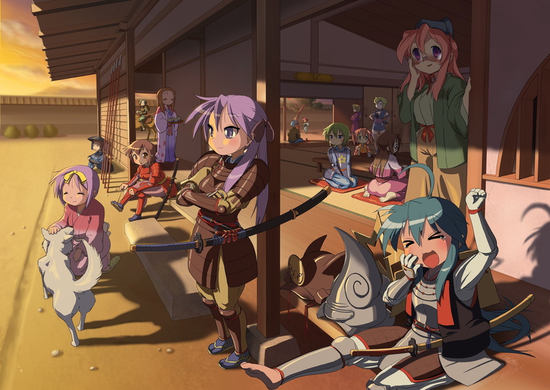 minami, kusakabe, cherries, star, kuroi, iwasaki, 2K, lucky, misao, konata, miyuki, kogami, yui, takara, akira, izumi, dogs, hirasawa, nanako