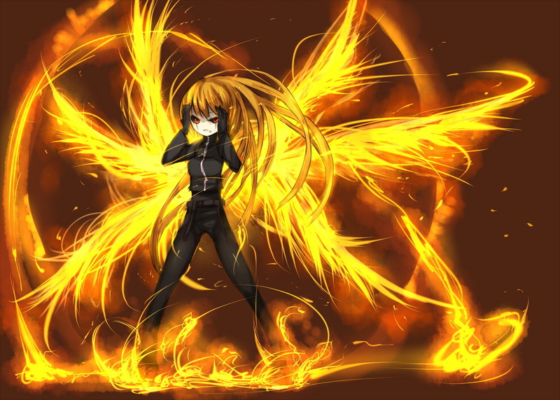 art, 1080P, shirogane, anime, usagi, wings, mask, girl, shirogane usagi, fire