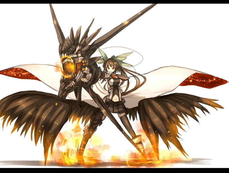 wings, Video Games, games, 1080P, art, reiuji, weapons, Touhou, shirogane, hd, usagi, background, artist, video, utsuho, simple