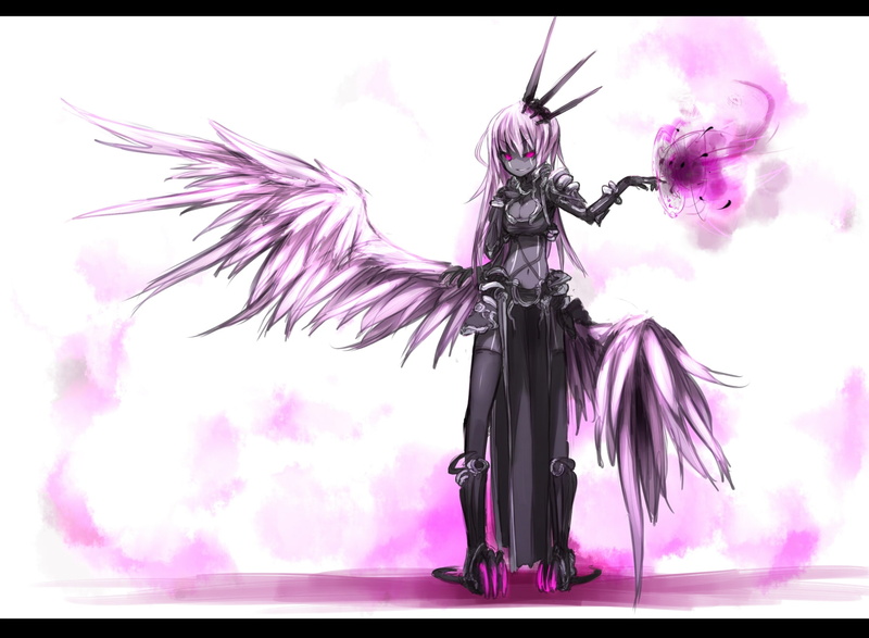usagi, wings, artist, art, shirogane, thigh, hd, thigh highs, pink hair, highs, people, hair, 720P, shirogane usagi (artist), pink