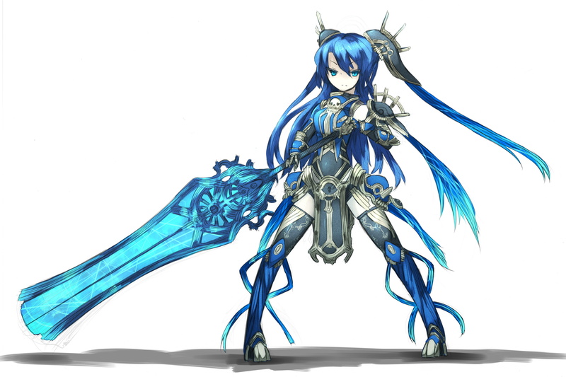 2K, shirogane, girl, weapons, usagi