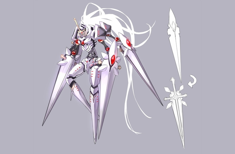 ganesagi, 720P, hair, mecha, weapon, armor, long, original