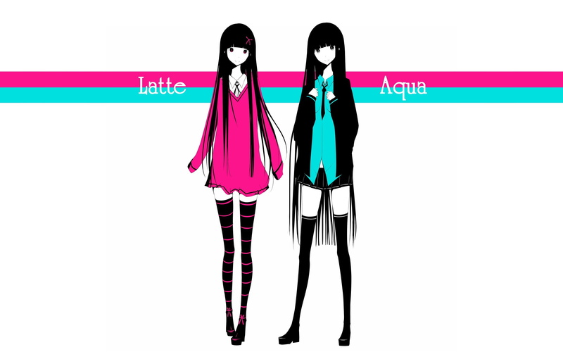 selective, coloring, highs, tie, shirts, long, girls, smiling, text, shoes, thigh, characters, dress, anime, skirts, haru, hair, ribbons, 2K, white, original