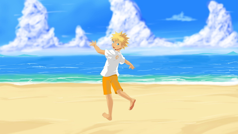 real people, beach, sea, uzumaki, nature, arms raised, art, Anime, women, land, young adult, kid, human arm, 1080P, full length, young women, sand