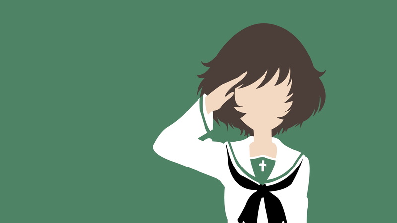 1080P, anime, schoolgirl, anime girls, Girls und Panzer, minimalism, Akiyama Yukari