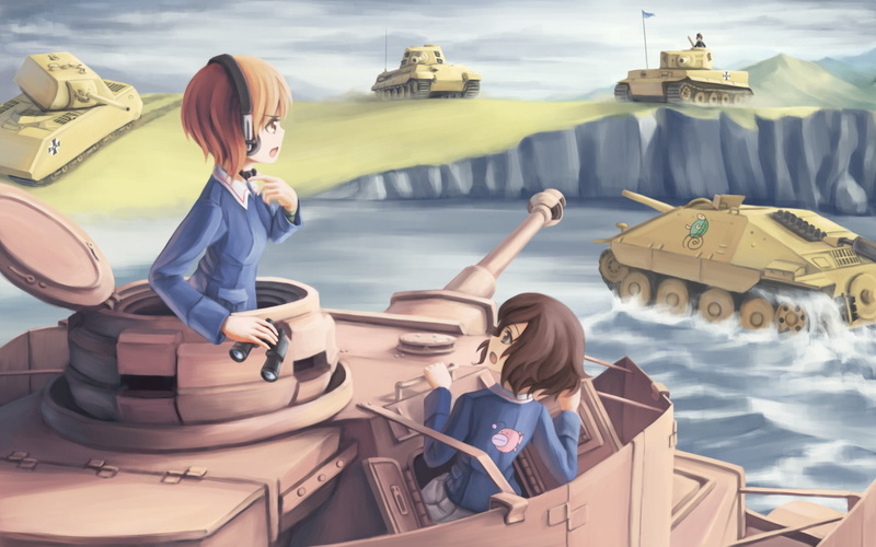Girls und Panzer, Nishizumi Miho, anime girls, anime, Akiyama Yukari, Ooarai Girls High School, 1080P