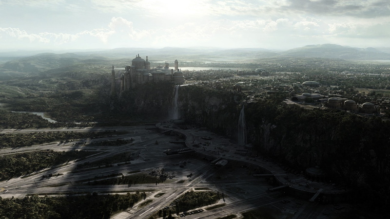 Spaceport, 1080P, Theed, Star Wars, Naboo, digital art