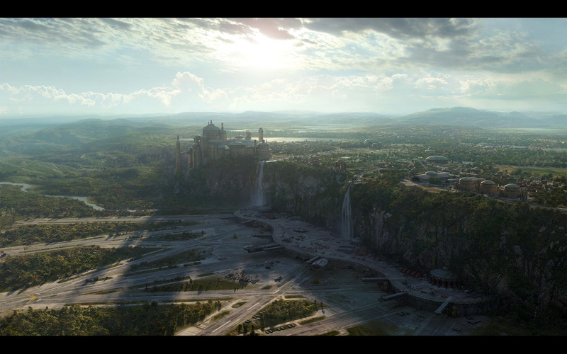 fantasy, 1080P, hd, Star Wars, games, video, theed, Naboo, art, star, realistic, wars, Landscapes