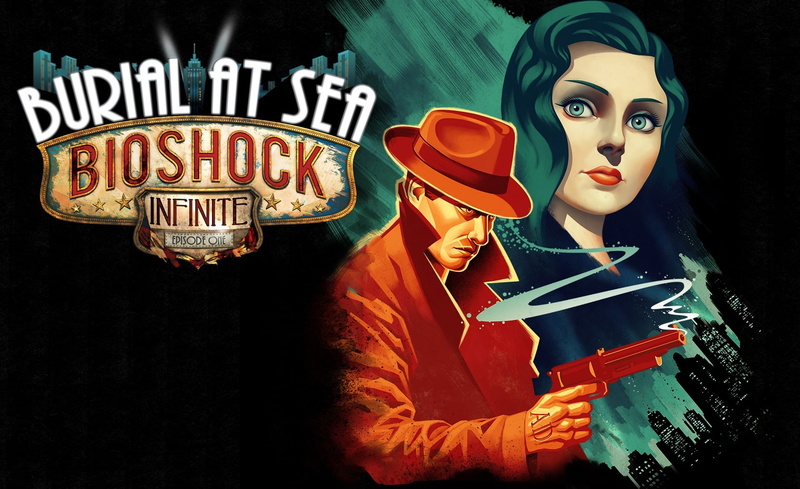 burial, sea, poster, representation, one person, 1080P, Infinite, women, illuminated, retro styled, burial at sea, BioShock, western script, young adult