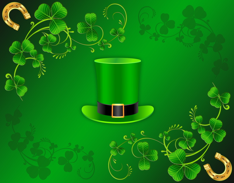 4K, St. Patricks day, cylinder, horseshoe, rendering, On March 17, vector, Ireland, leaves