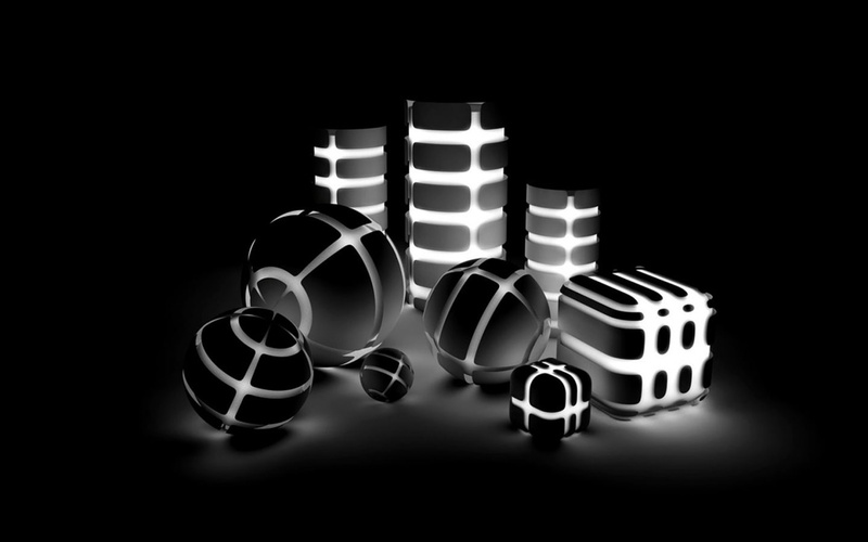 digital/artwork, led, balls, cylinders, box, white, cube, light, abstract, black, 720P, hd