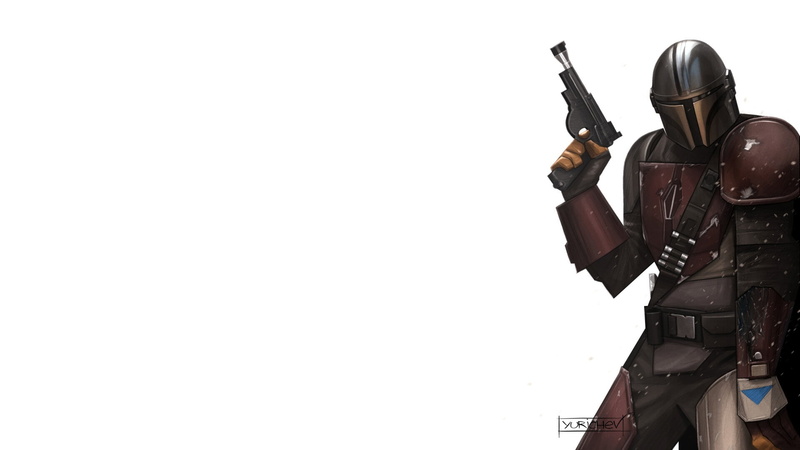 1080P, Evgeny Yurichev, artwork, bounty hunter, Star Wars, The Mandalorian