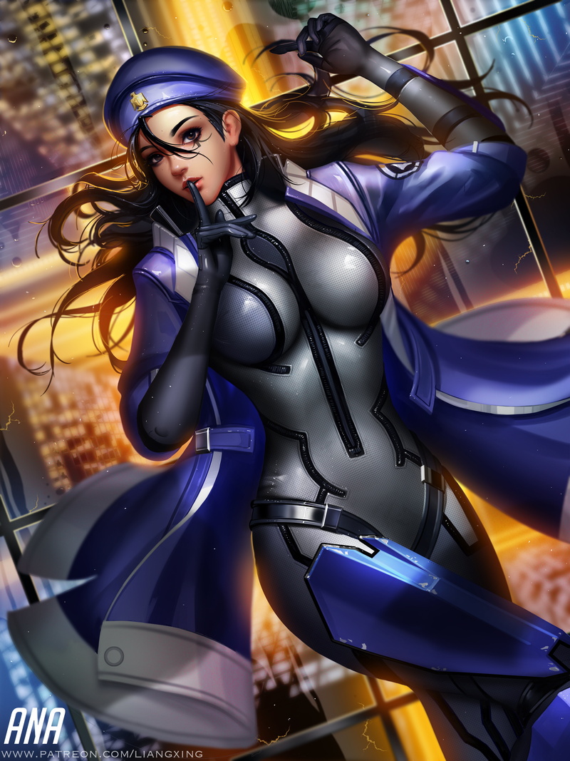 glass, women, backlighting, drawing, water drops, bodysuit, tight clothing, 8K, portrait display, Ana (Overwatch), Overwatch, berets, lying on back, finger on lips