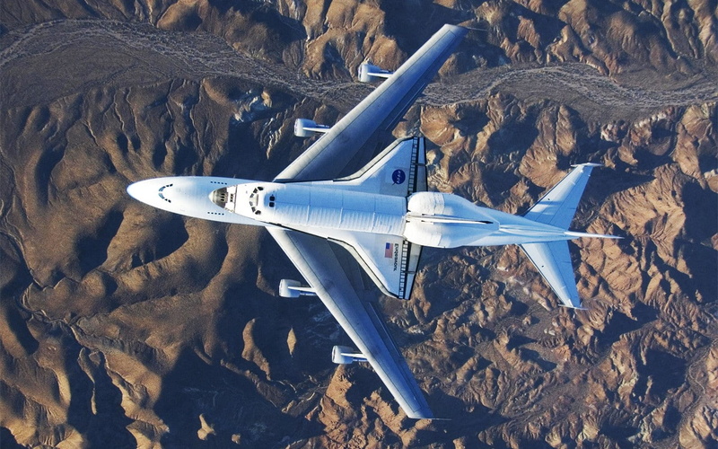 mode of transportation, aerial view, 720P, flying, Space Shuttle, aircraft wing, rock - object, scenics - nature, landscape, nature, airplane, outdoors
