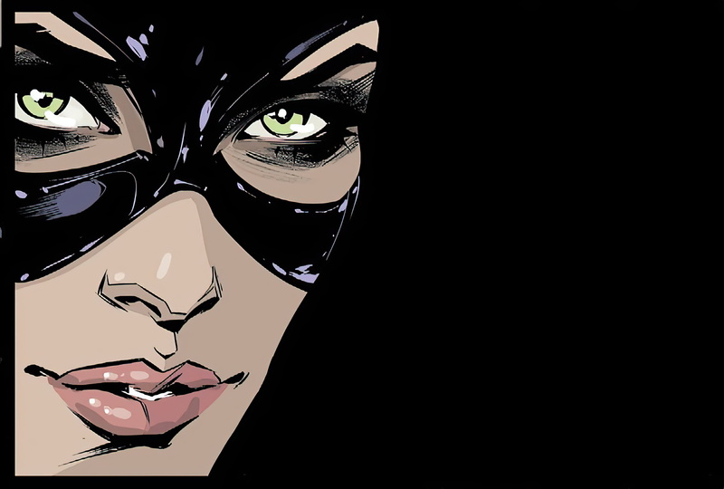 DC Comics, cat girl, black latex, 2K, black background, Catwoman, latex bodysuit, latex, dark