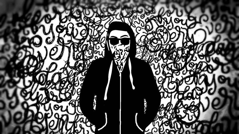 smart phone, telephone, Erik, unrecognizable person, pattern, adult, front view, black, wall - building feature, painting, one person, indoors, standing