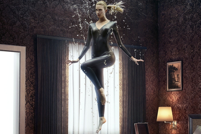 Emma Ishta, young adult, women, home interior, fashion, beautiful woman, full length, blonde, indoors, lingerie, young women, catsuit, adult, inside, window