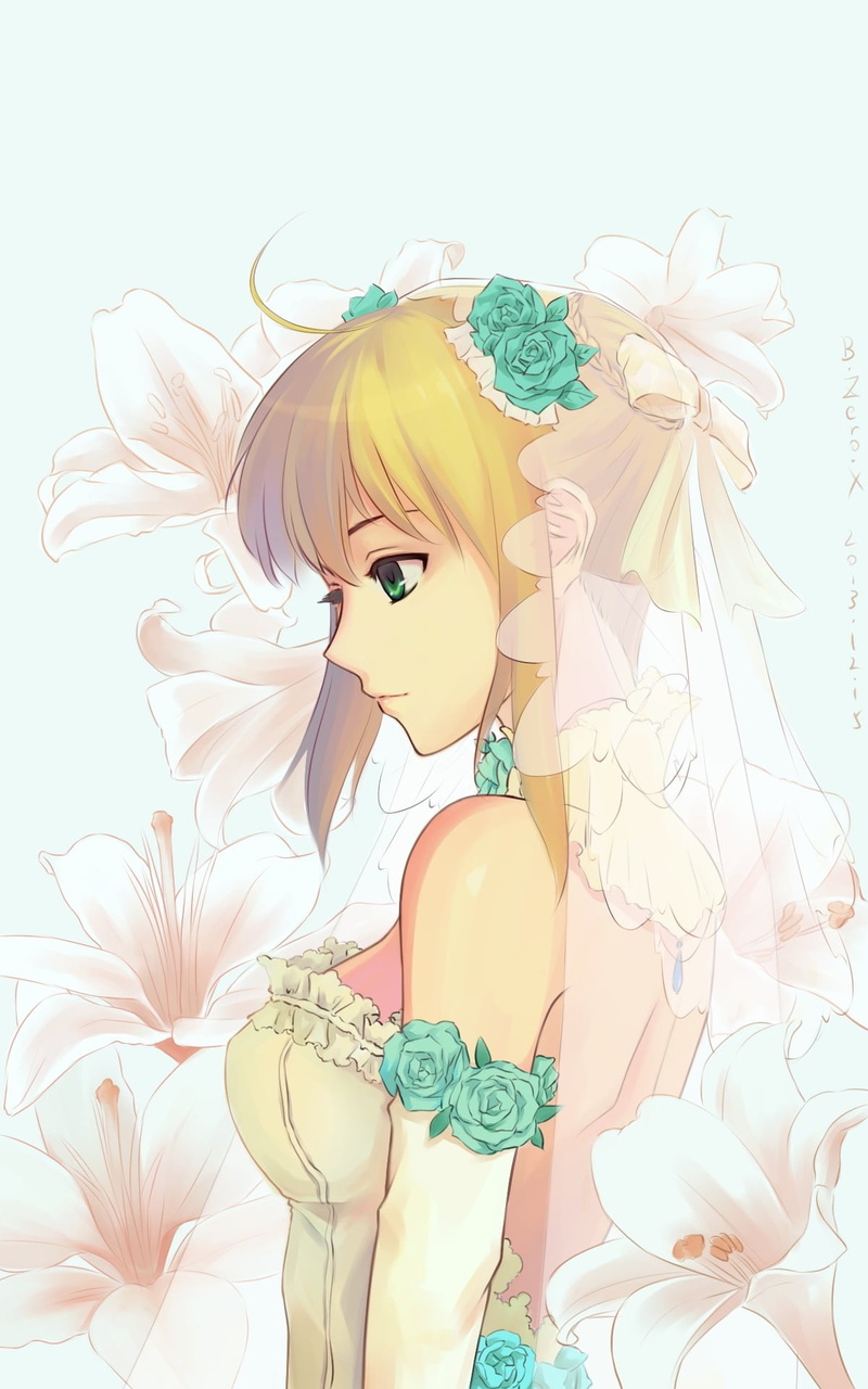 brides, women, lifestyles, anime girls, 1080P, emotion, digital composite, holiday, one person, females, blond hair, representation, adult, studio shot